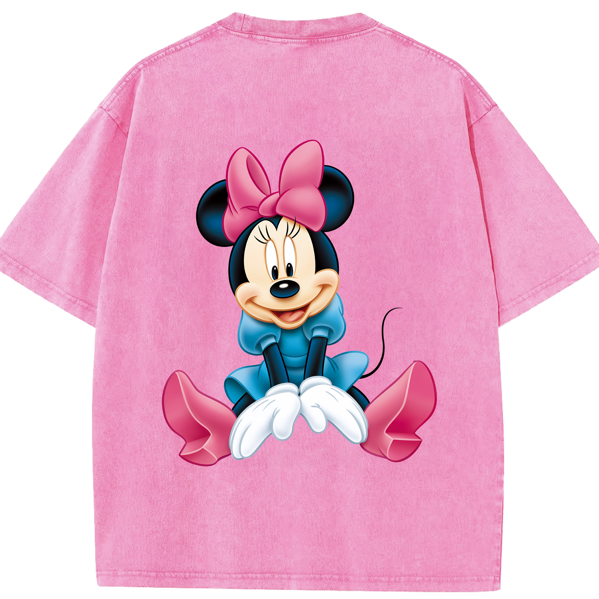 （画像用） ミッキーマウス Mickey Mouse 綿100% ヴィンテージ風 半袖Tシャツ（背面プリント）
